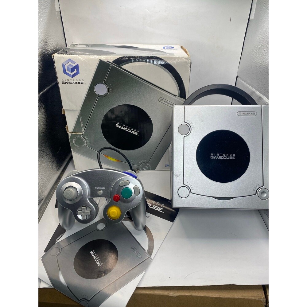 Nintendo GameCube Platinum Console DOL-101 Controller Box Game Bundle Tested